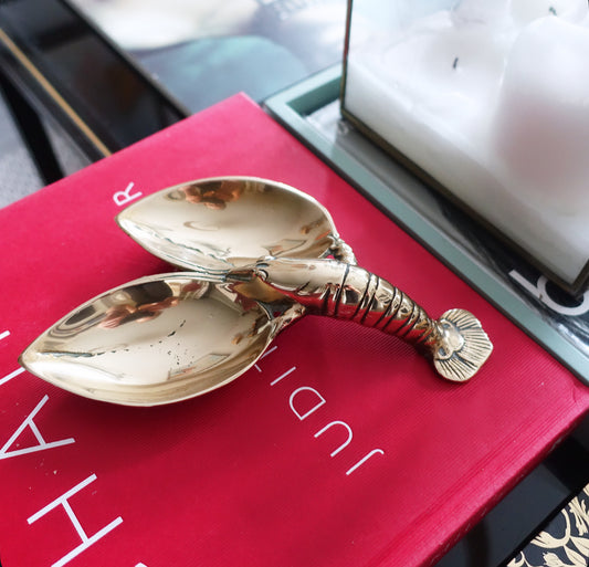 Brass lobster trinket dish