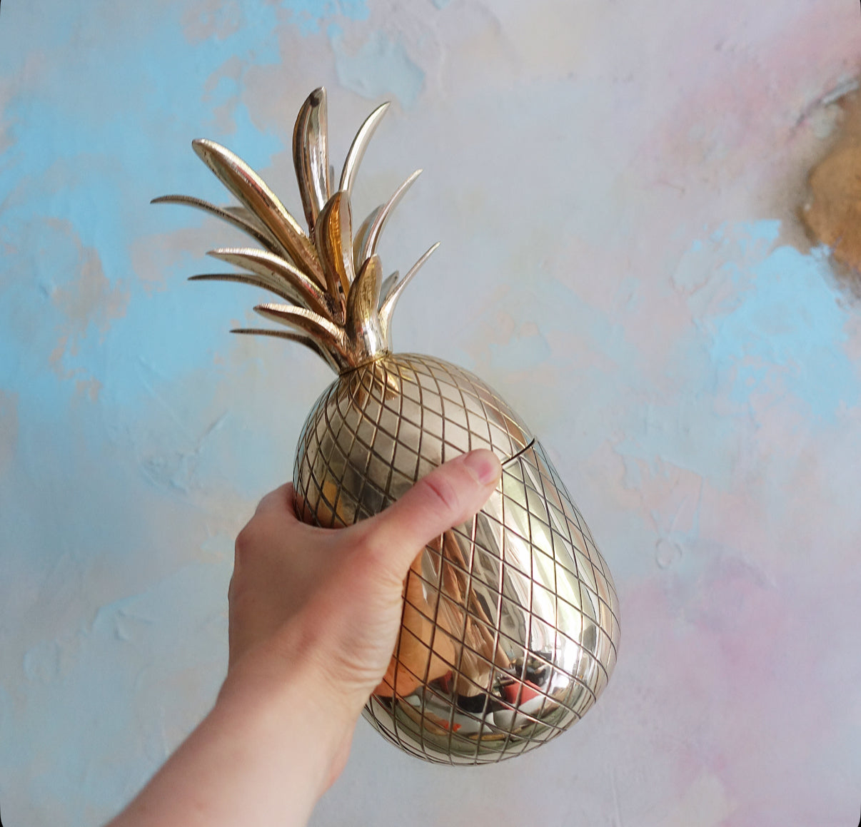 Brass pineapple container