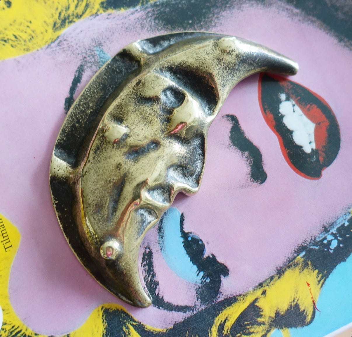 Brass Man in the moon ashtray