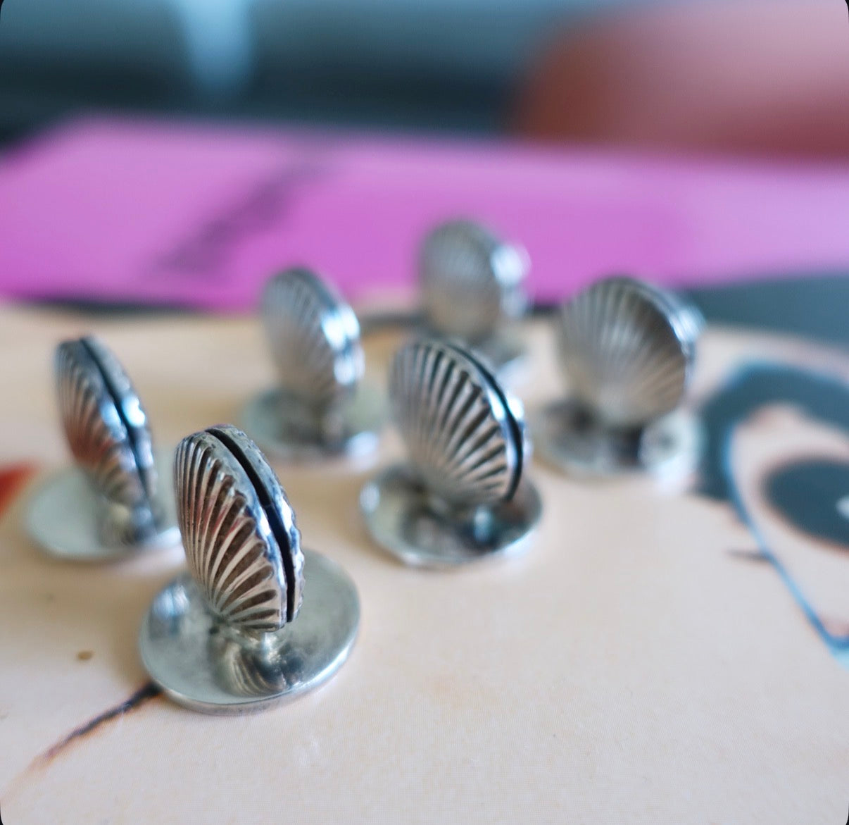 Scallop shell place card holders