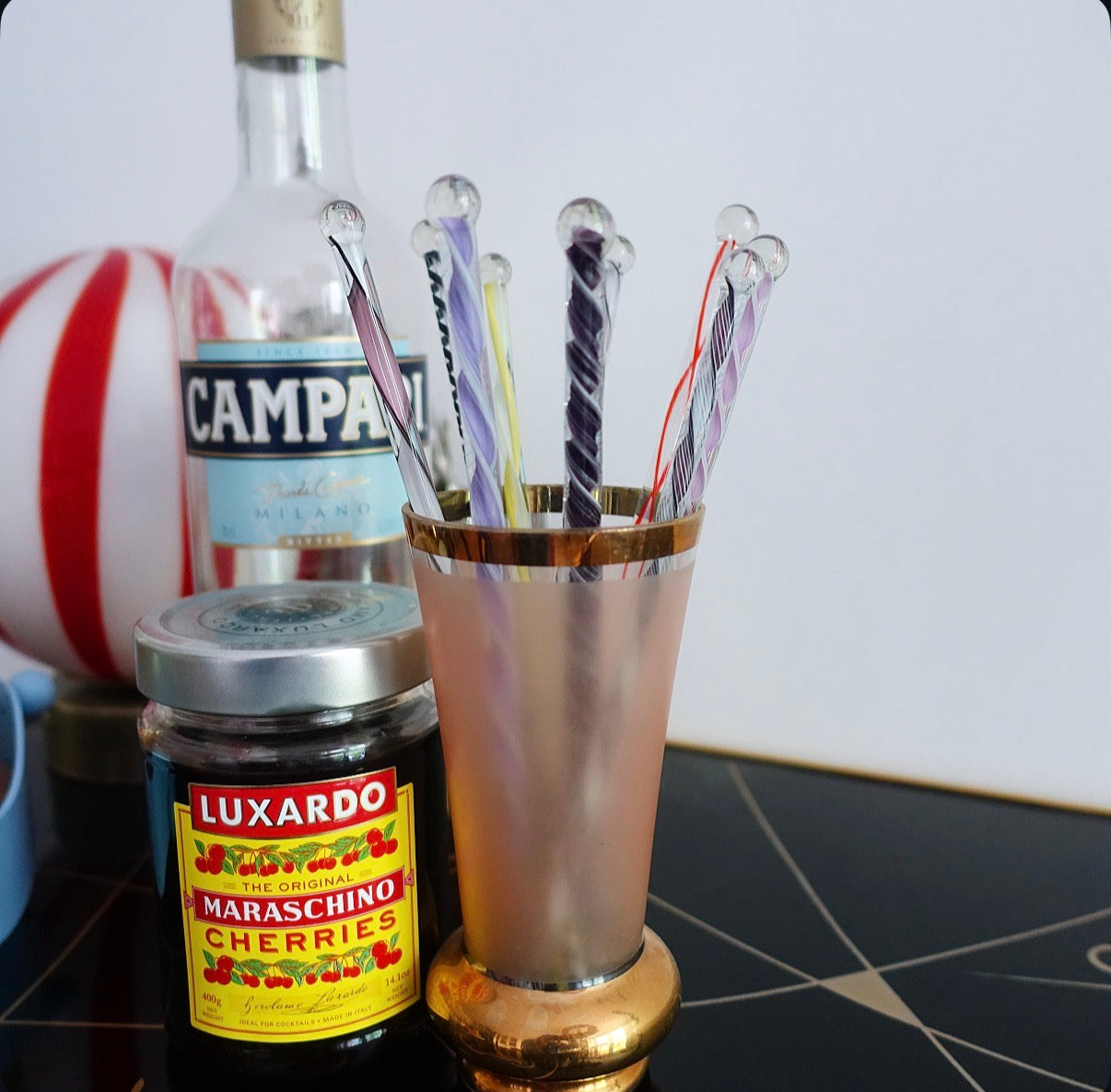 Mid-Century Murano glass swizzle stick set