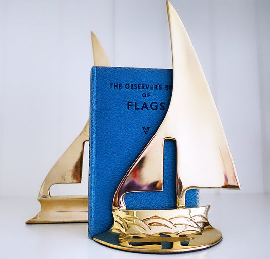 Pair of brass yacht bookends