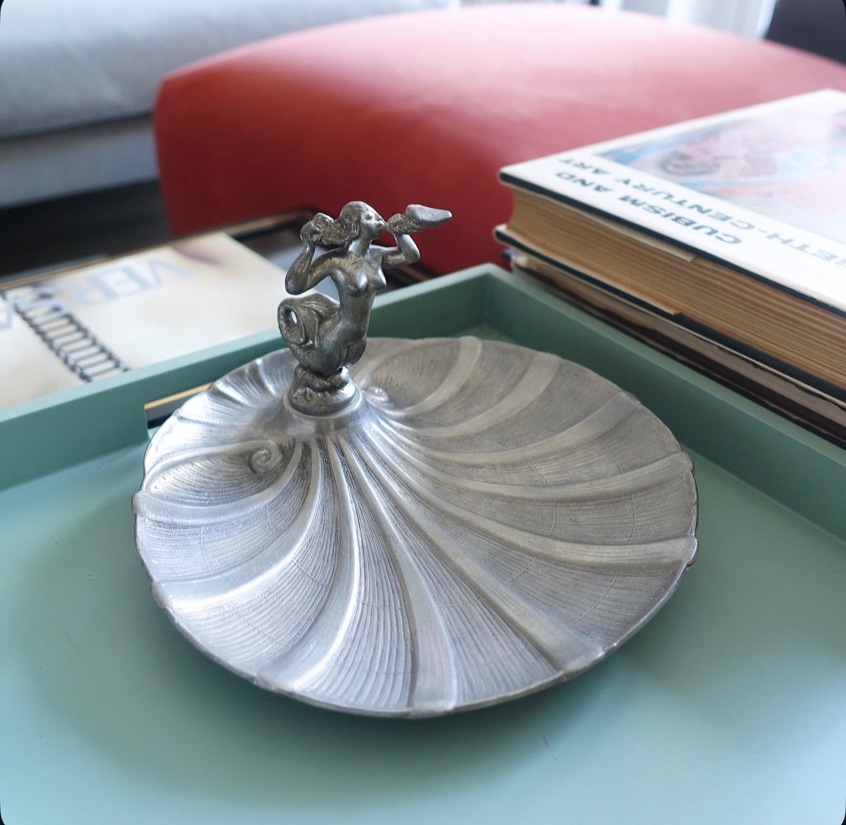 Art deco Swedish Gab Tenn pewter shell dish