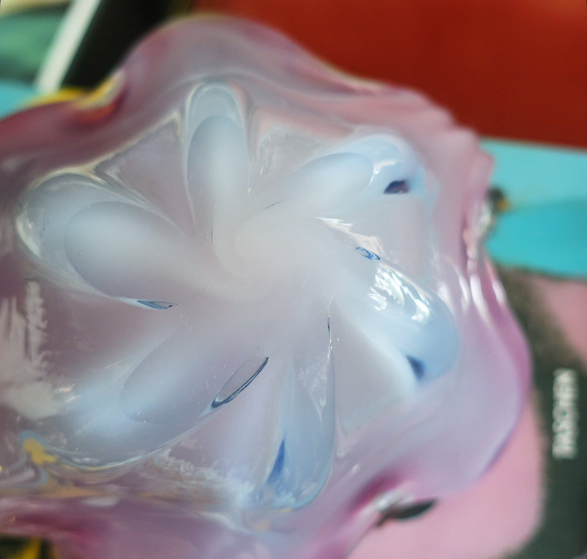 Sculptural art glass bowl