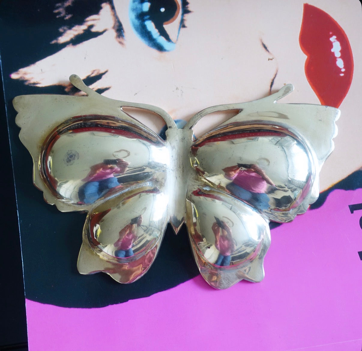 Brass butterfly trinket dish