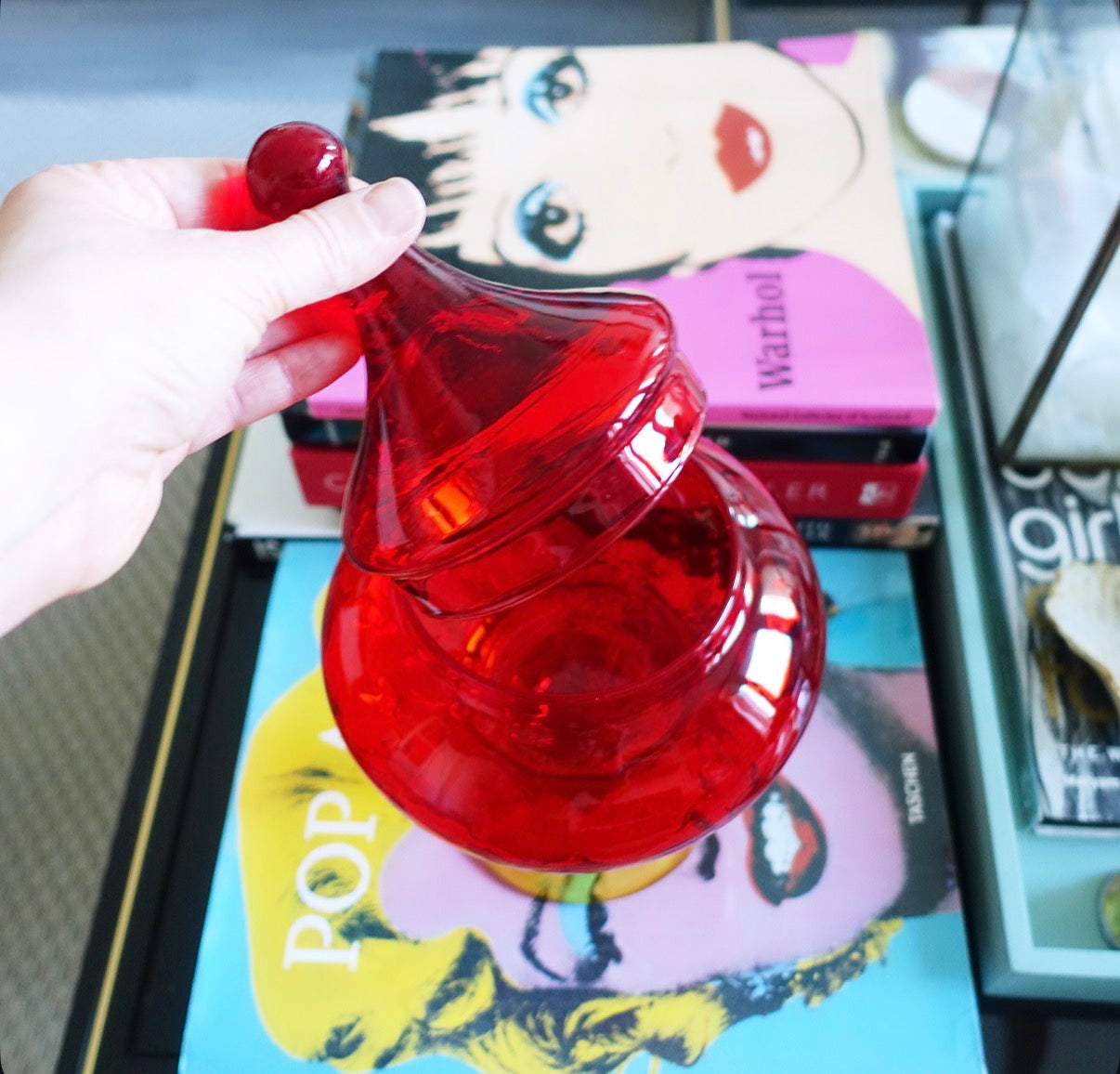 Empoli glass Bon Bon jar