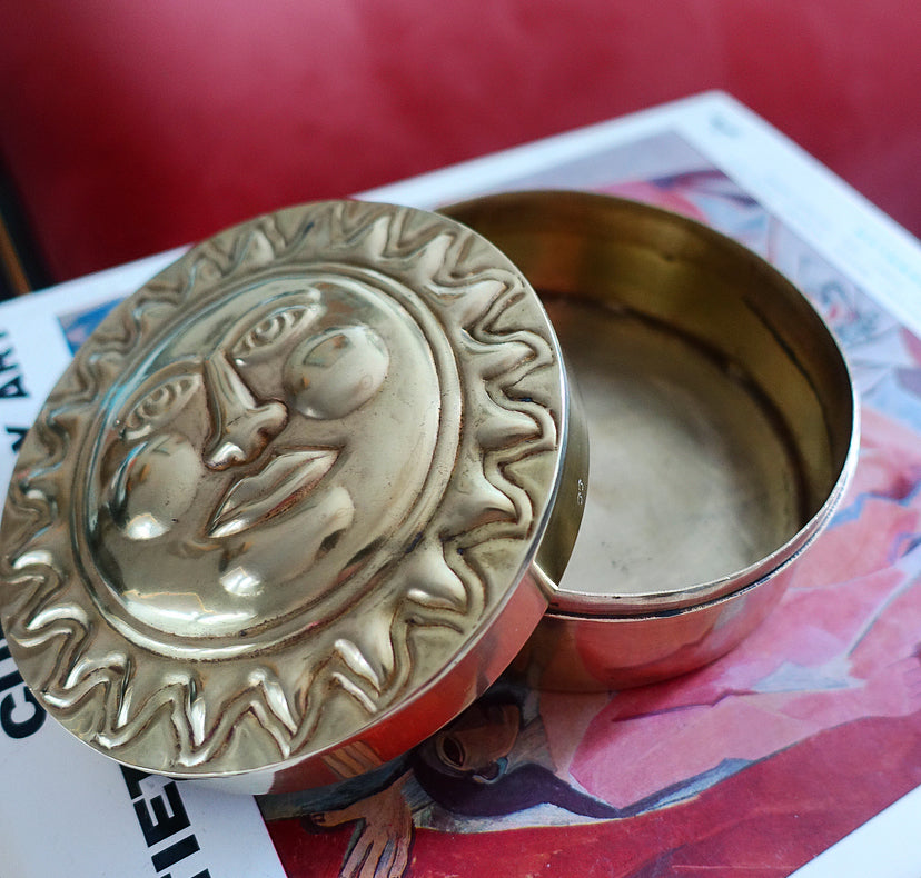 Brass sun trinket box