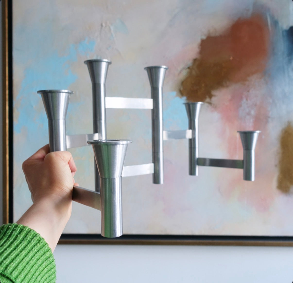 Stainless steel candle holder