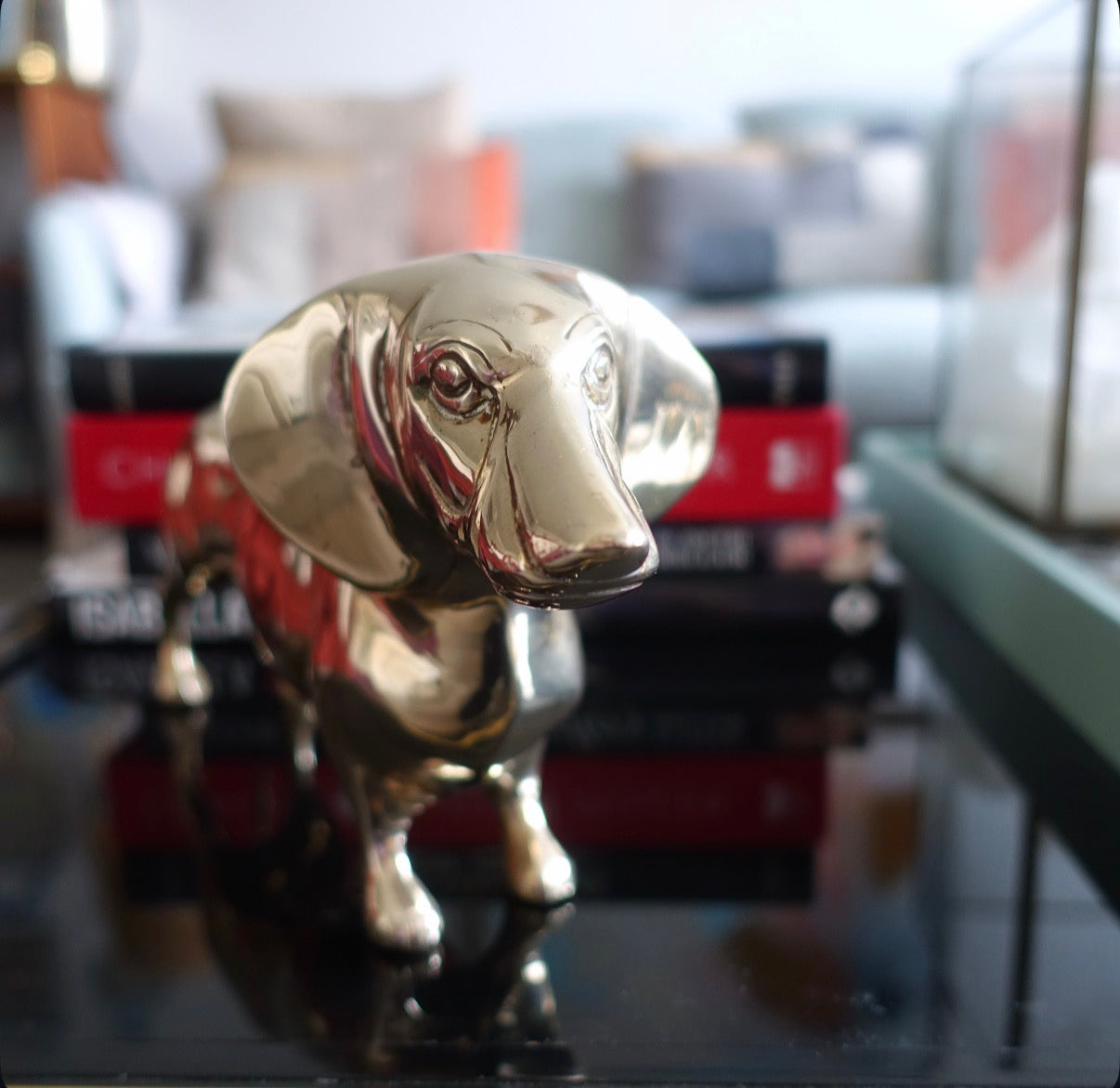XL brass Dachshund
