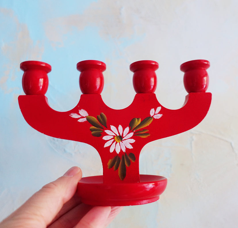 Small Swedish Folk Art candelabra