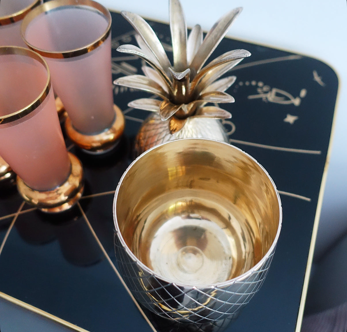 Brass pineapple container