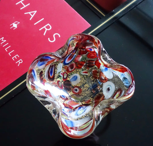Murano murrine glass trinket dish