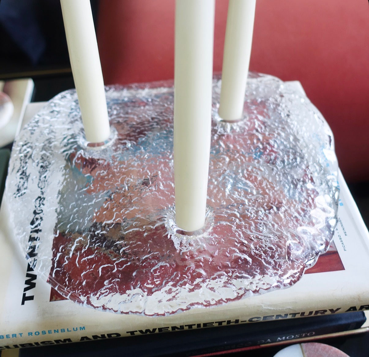 Swedish glass candle holder