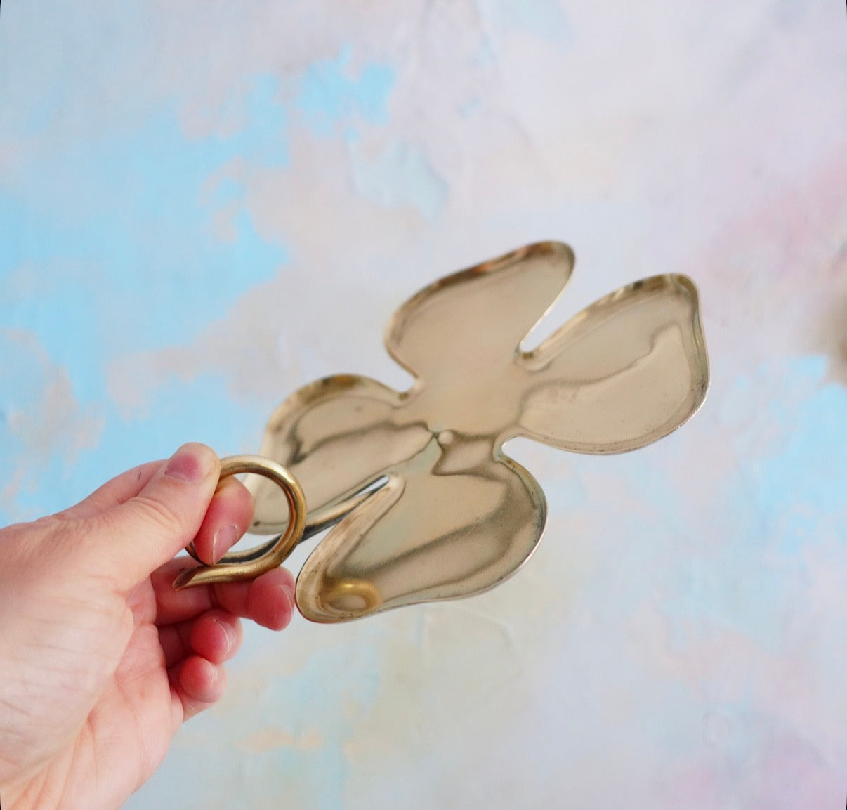 Brass Lucky four leaf clover tray