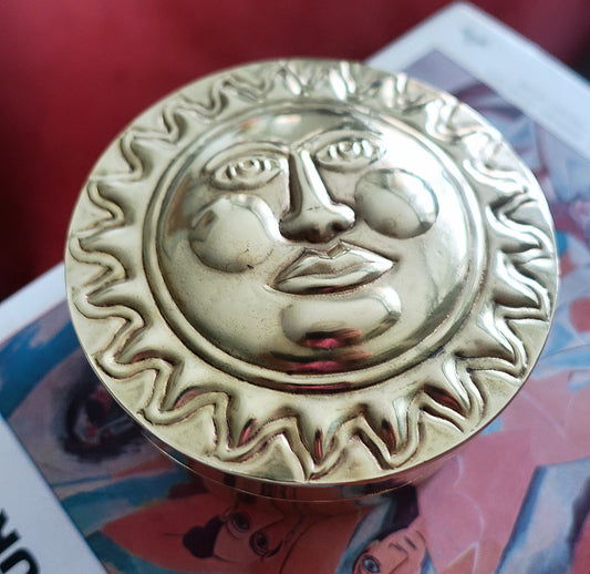 Brass sun trinket box