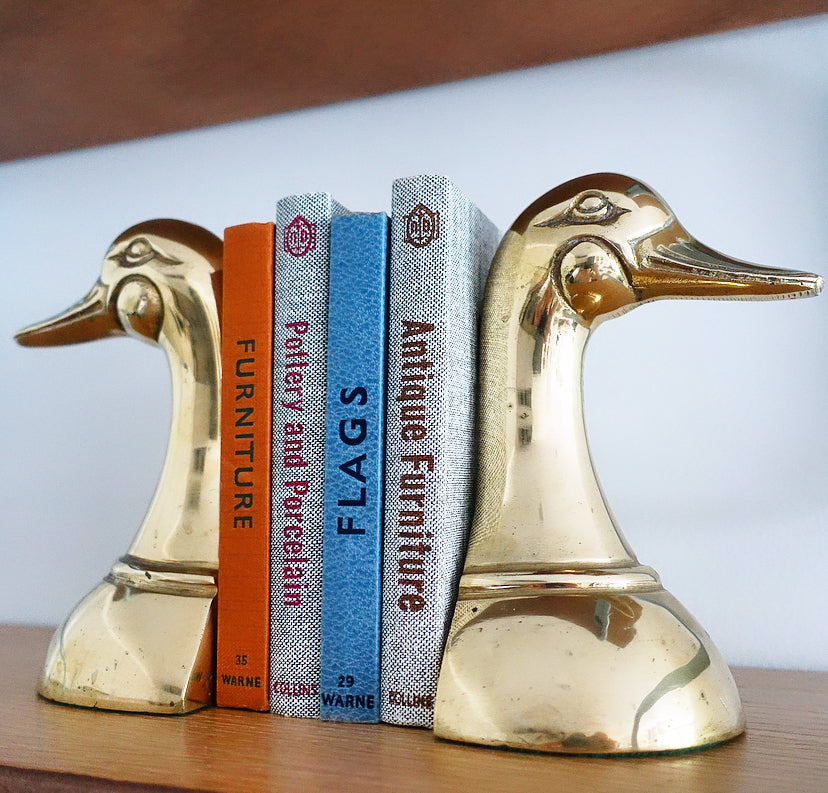 Brass duck bookends