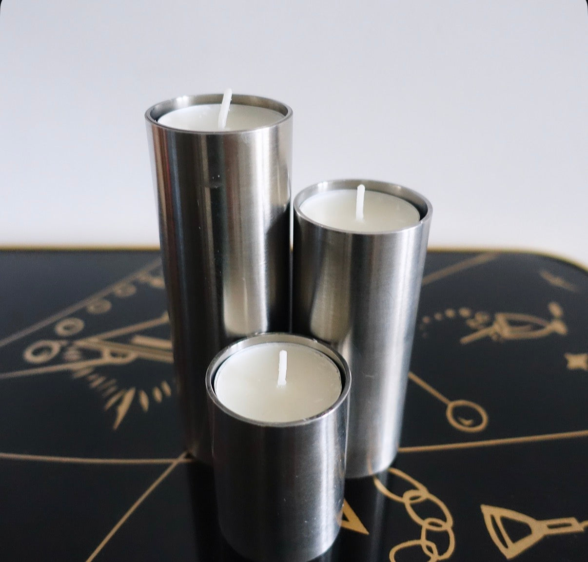 MCM stainless steel candle holders