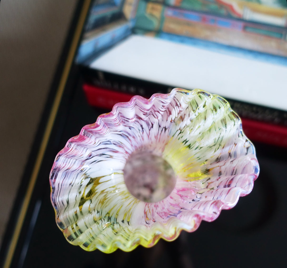 Antique glass ‘Soleil’ vase