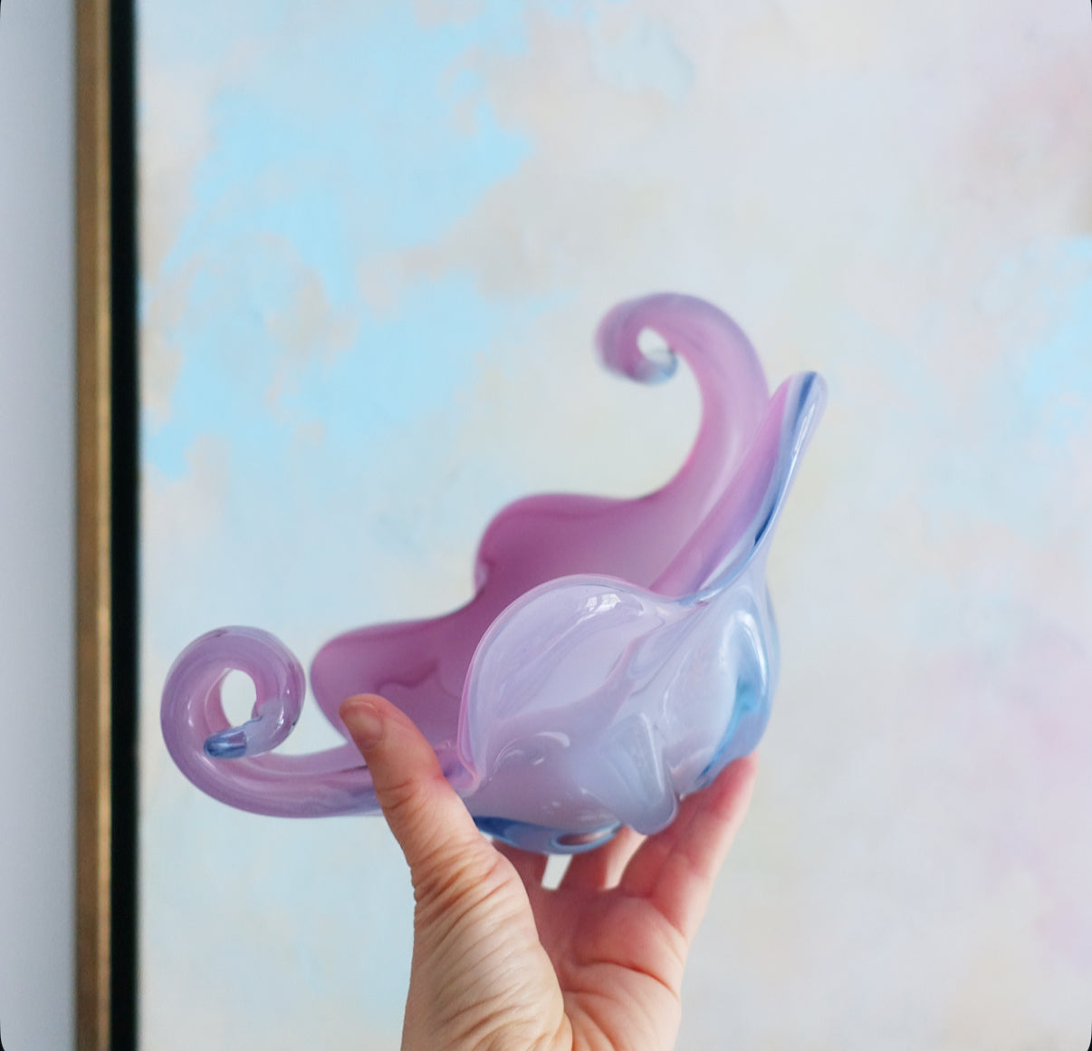 Sculptural art glass bowl