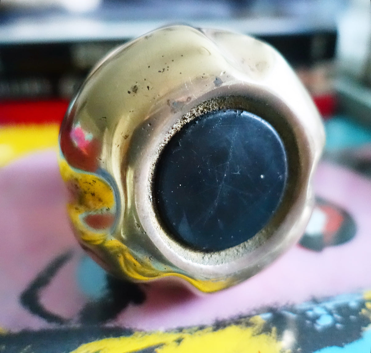 Brass swag bag coin bank