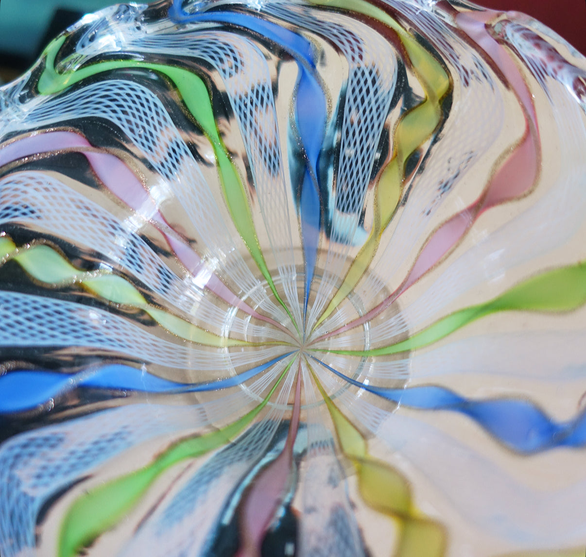 Pastel Zanfirico Murano glass bowl