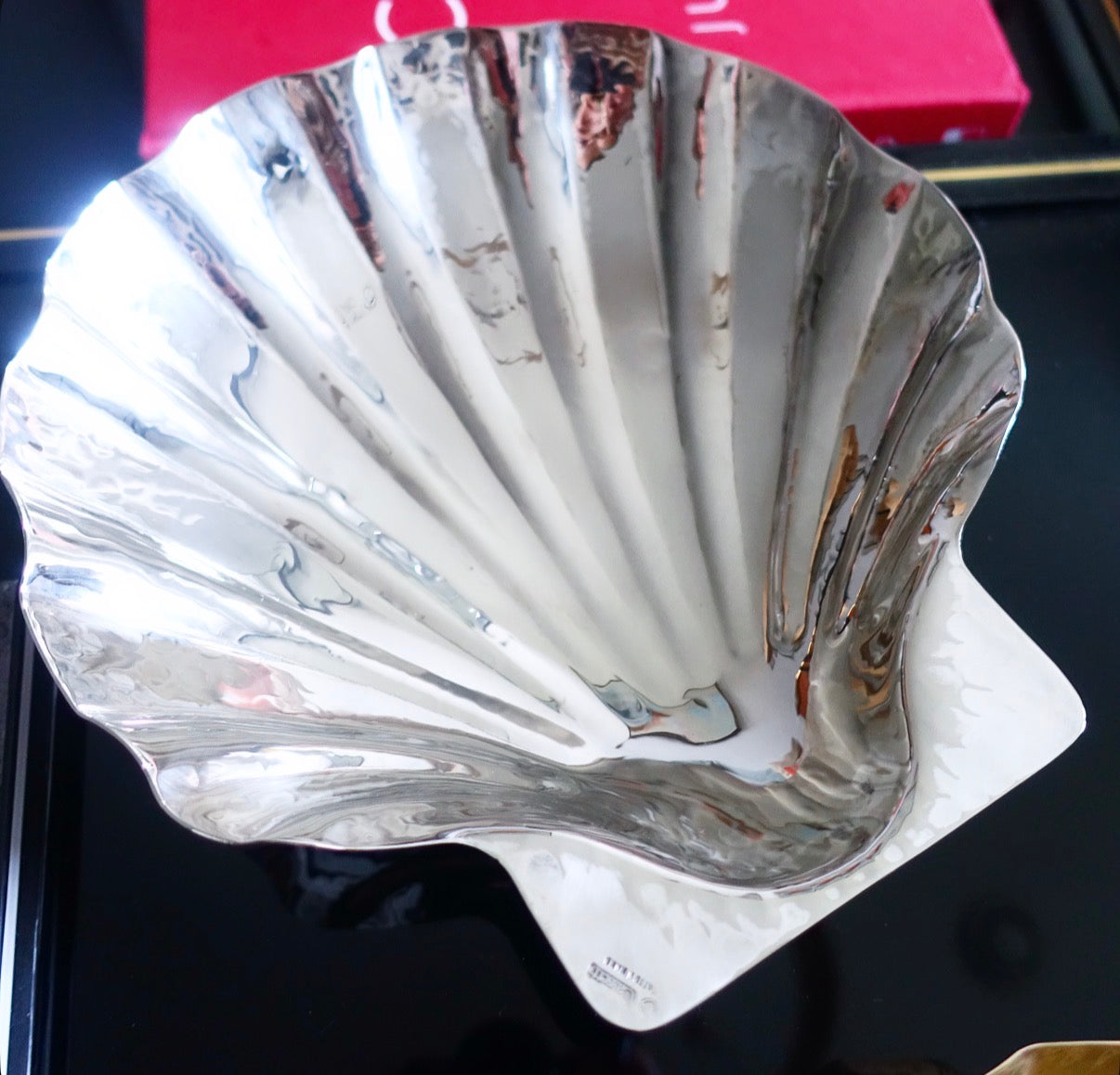 Renzo Cassetti silver plated scallop shell bowl
