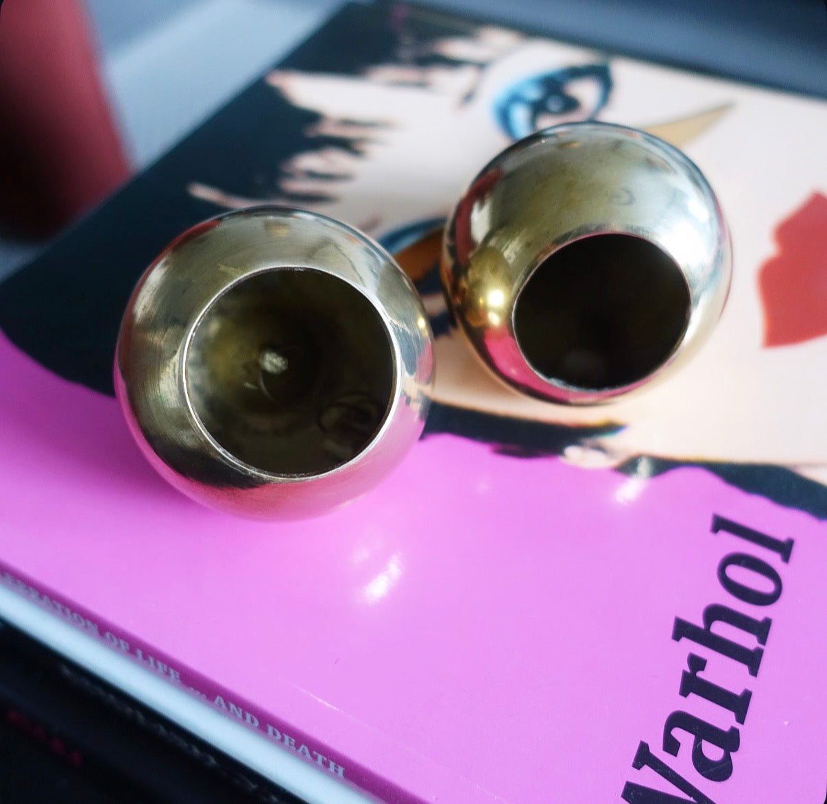 Brass pear & apple bell set