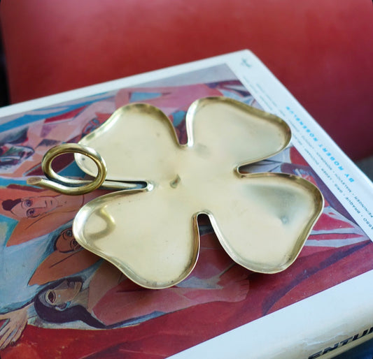 Brass Lucky four leaf clover tray