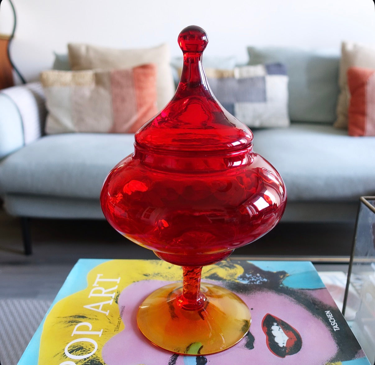 Empoli glass Bon Bon jar