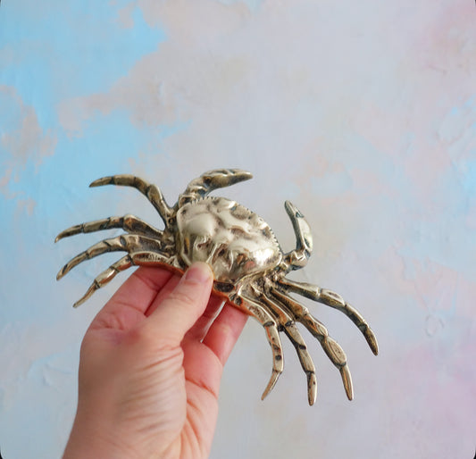 Brass crab paperweight