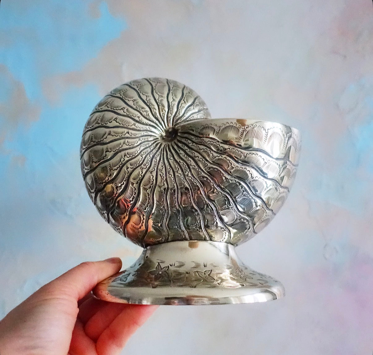 Brass nautilus shell