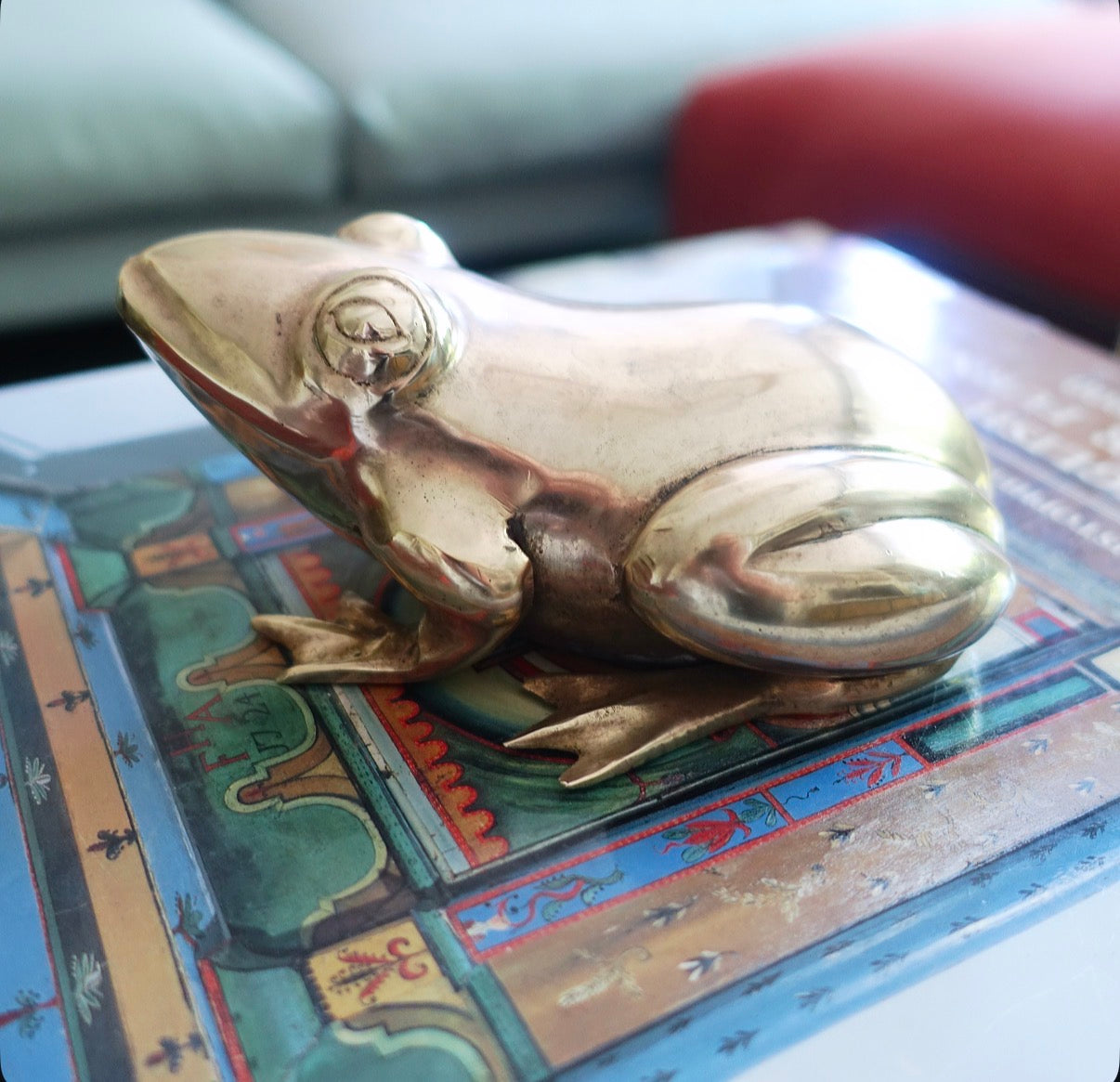 Vintage brass frog