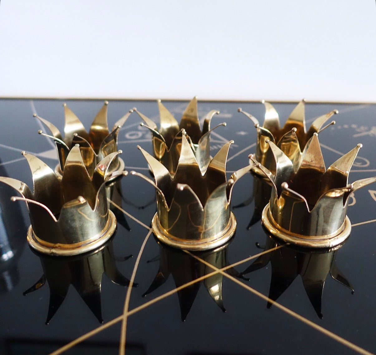 Brass crown napkin rings