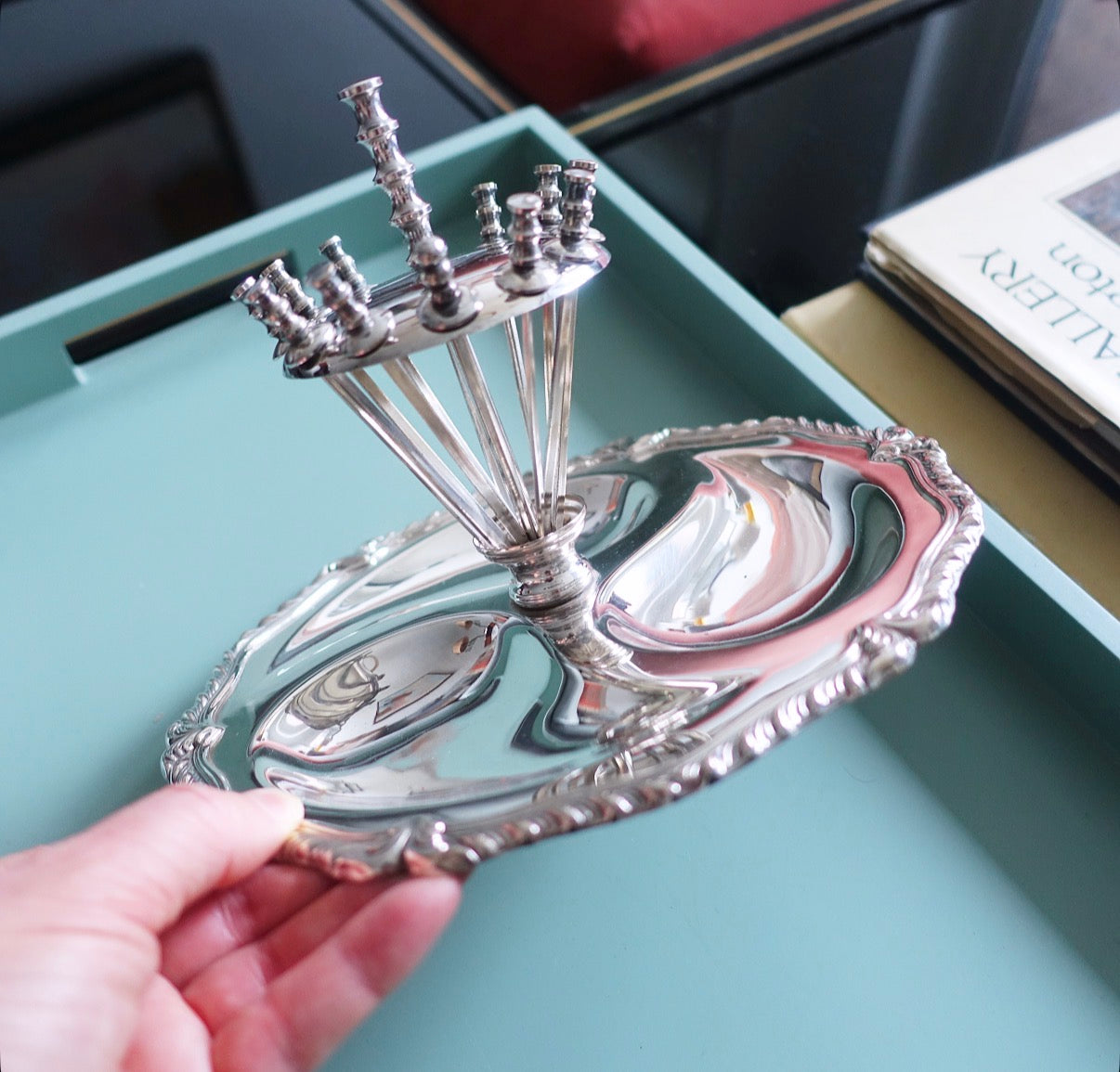 Silver plated hors d’oeuvre dish