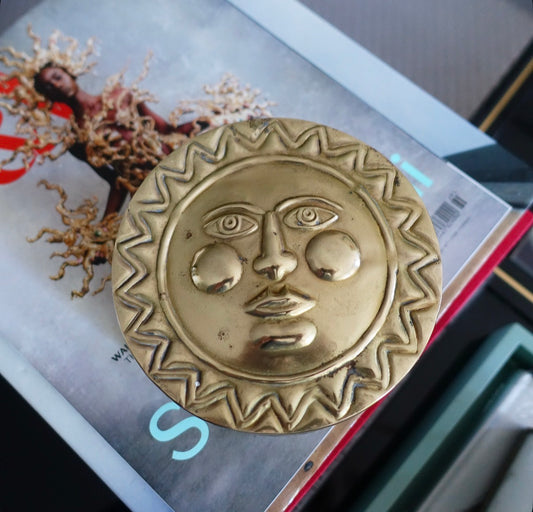Brass sun trinket box