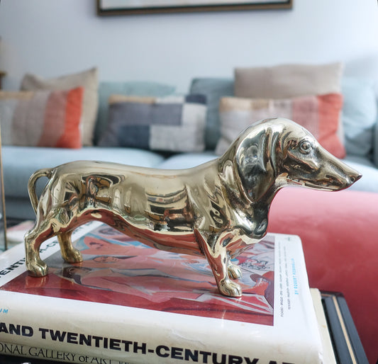 XL brass Dachshund