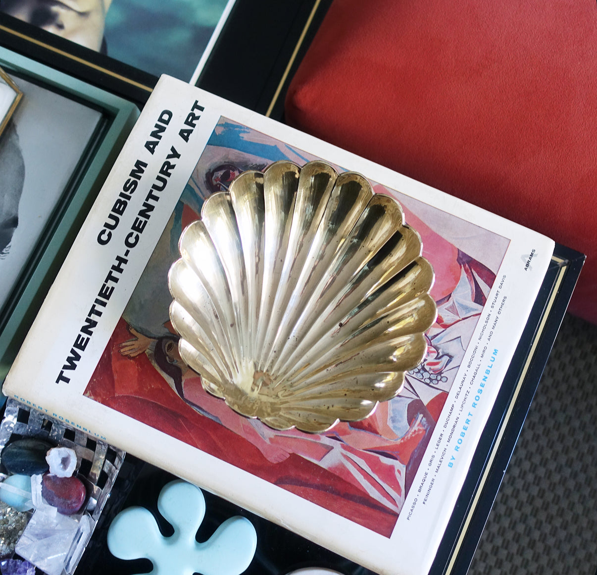 Brass scallop shell dish