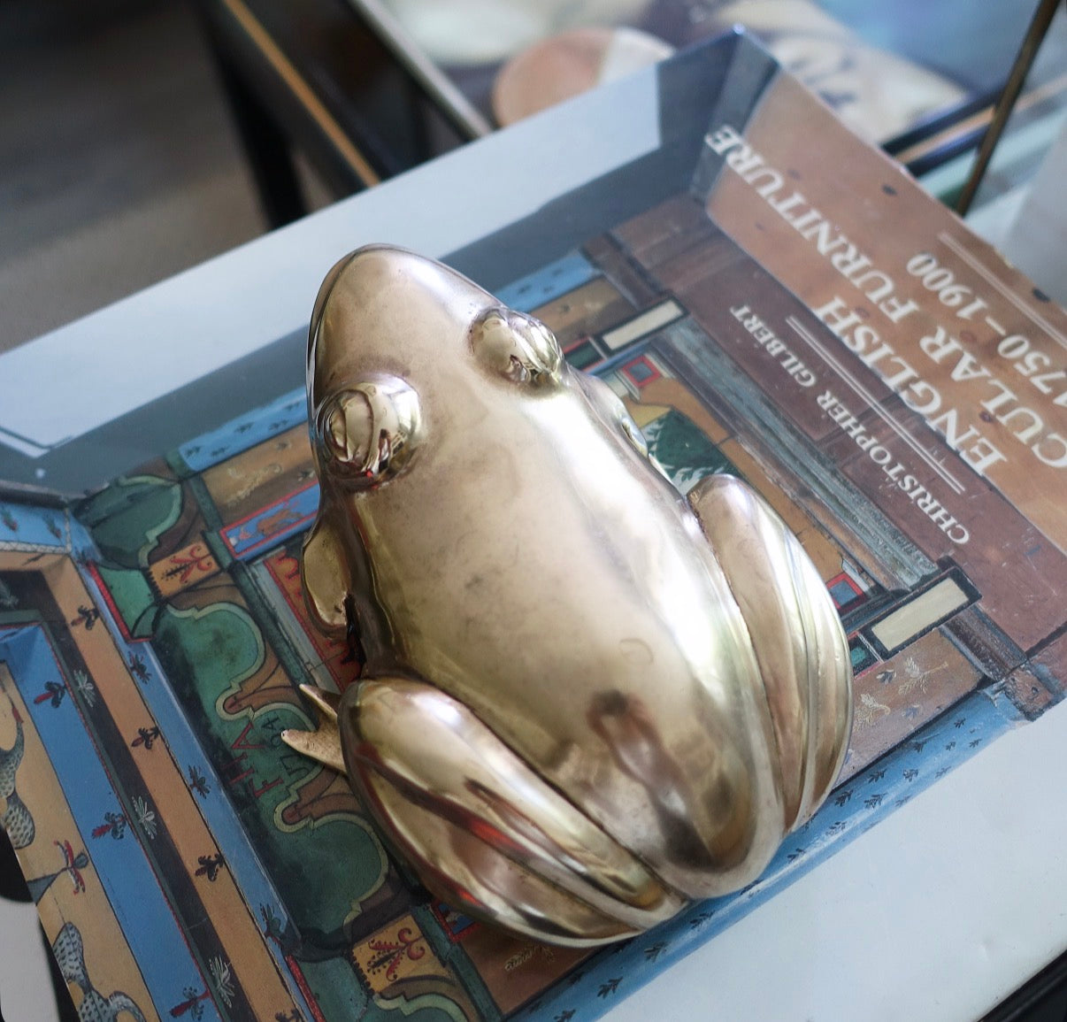 Vintage brass frog