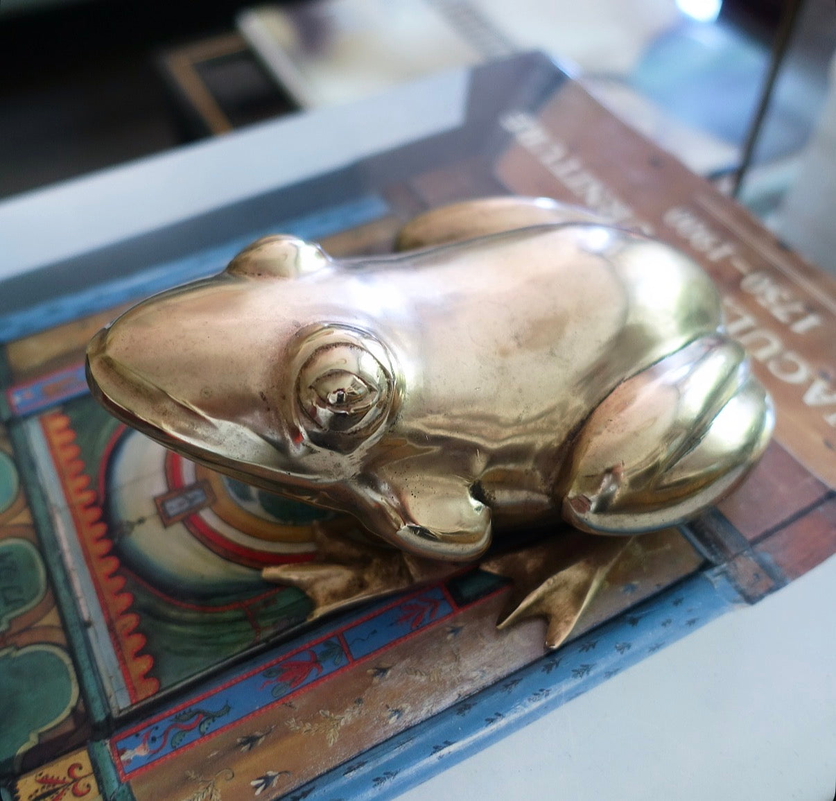 Vintage brass frog