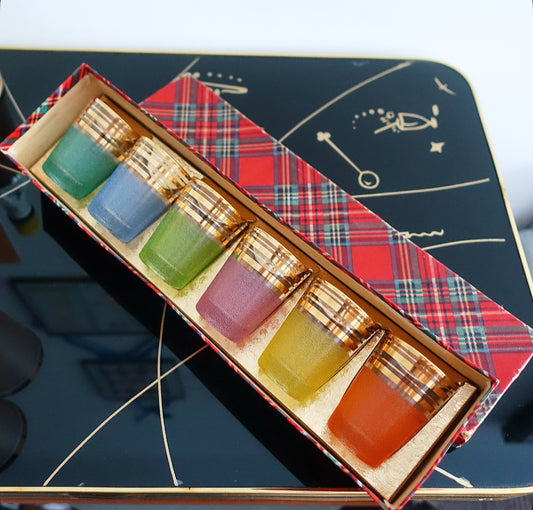 Rainbow Sugar frosted shot glass set