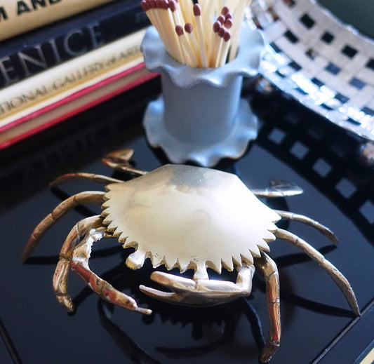 Brass crab ashtray