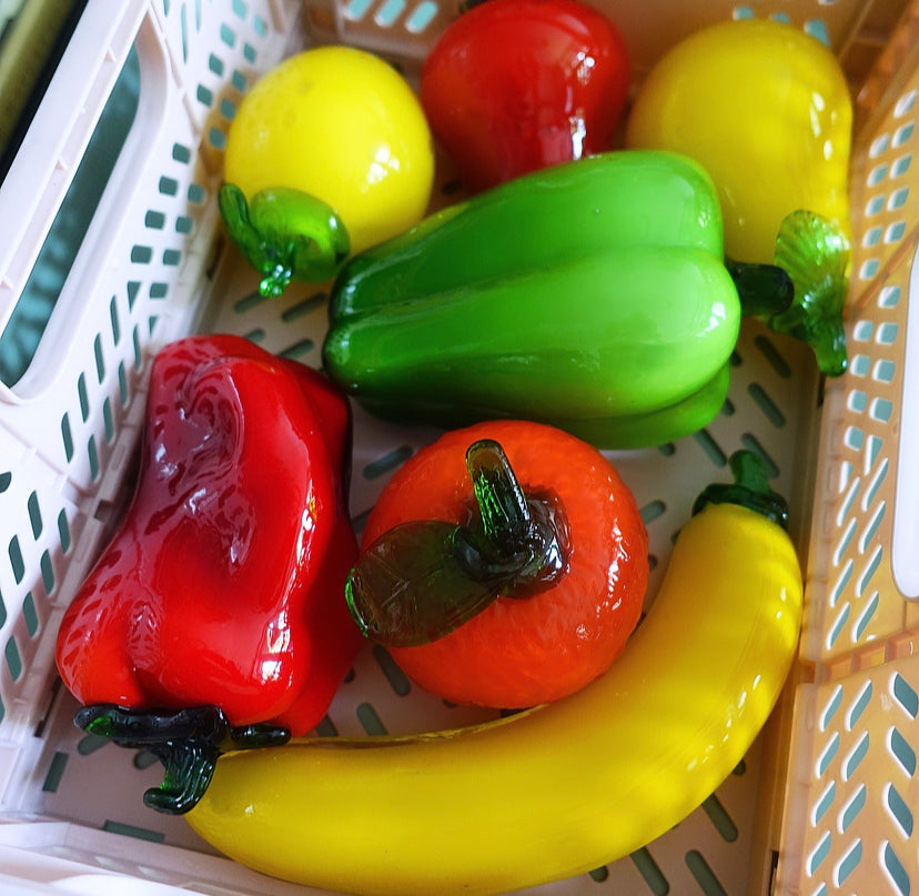 Art glass green bell pepper