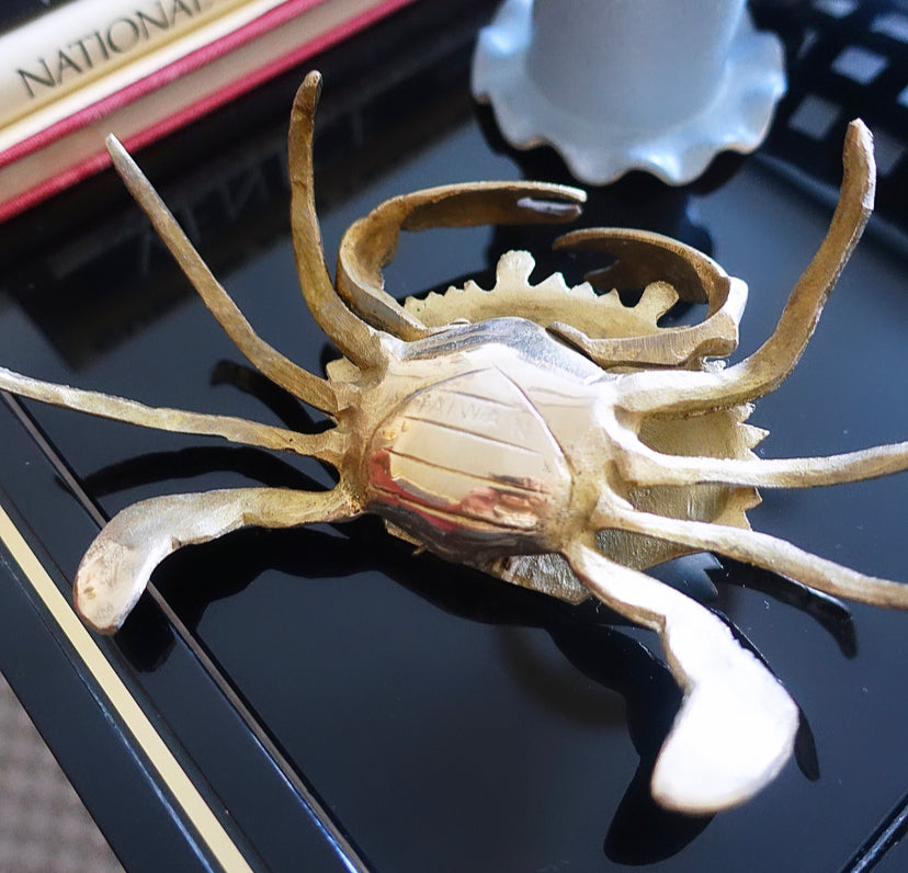 Brass crab ashtray