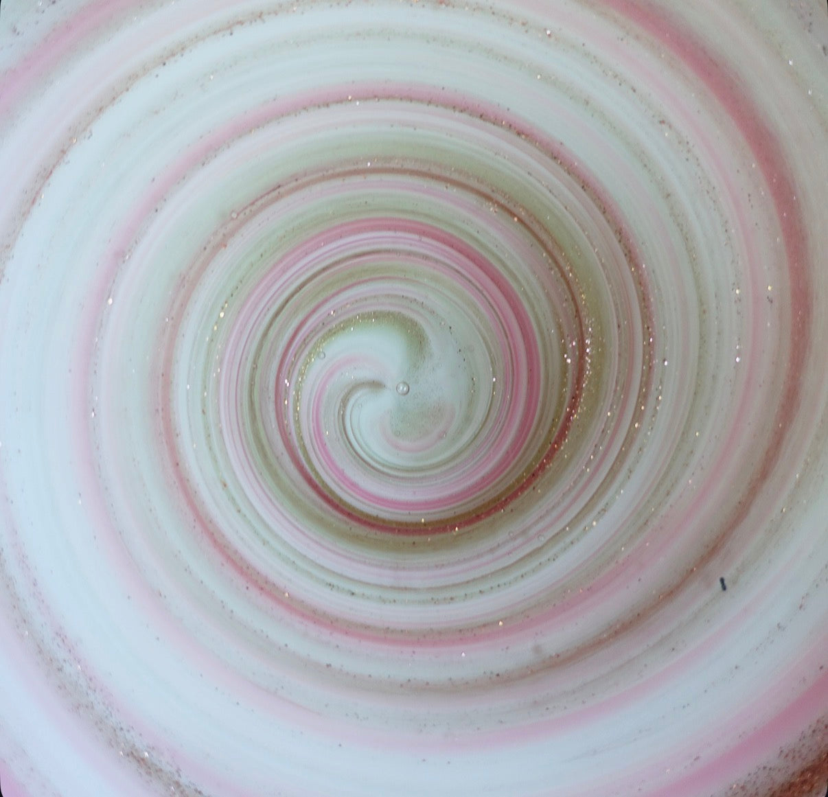 Baby pink swirled Murano glass dish