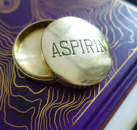 MCM brass aspirin pill box