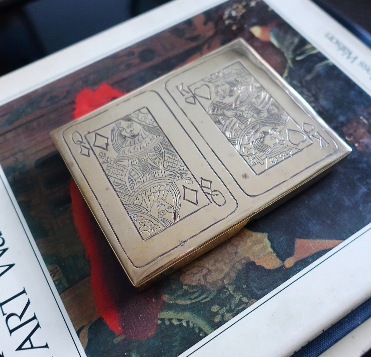 Brass playing cards box