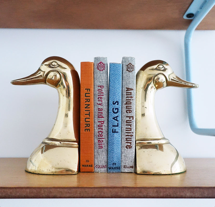 Brass duck bookends