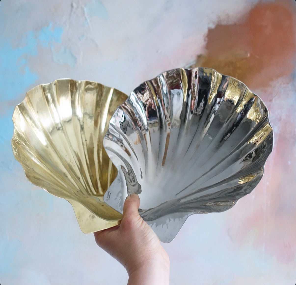 Renzo Cassetti silver plated scallop shell bowl