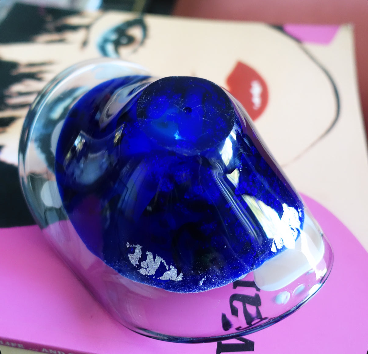 Blue Bizantino Murano glass trinket dish