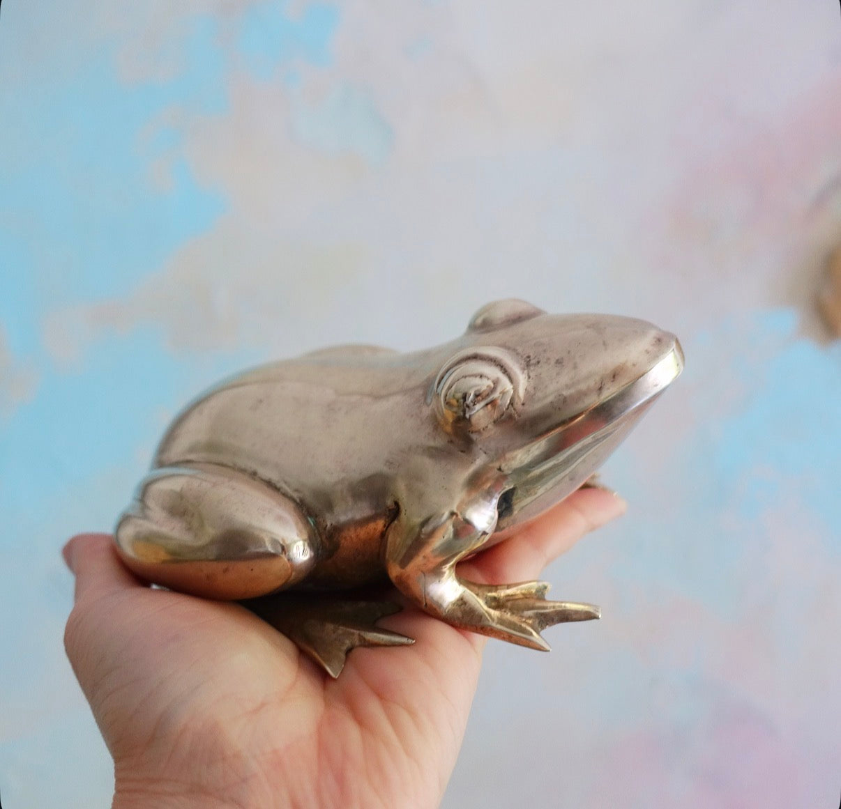 Vintage brass frog